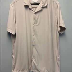 Porter And Ash Polo Shirt Mens Medium KINETIC STRETCH Tan/Nude Color